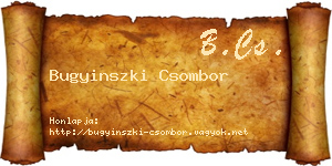 Bugyinszki Csombor névjegykártya